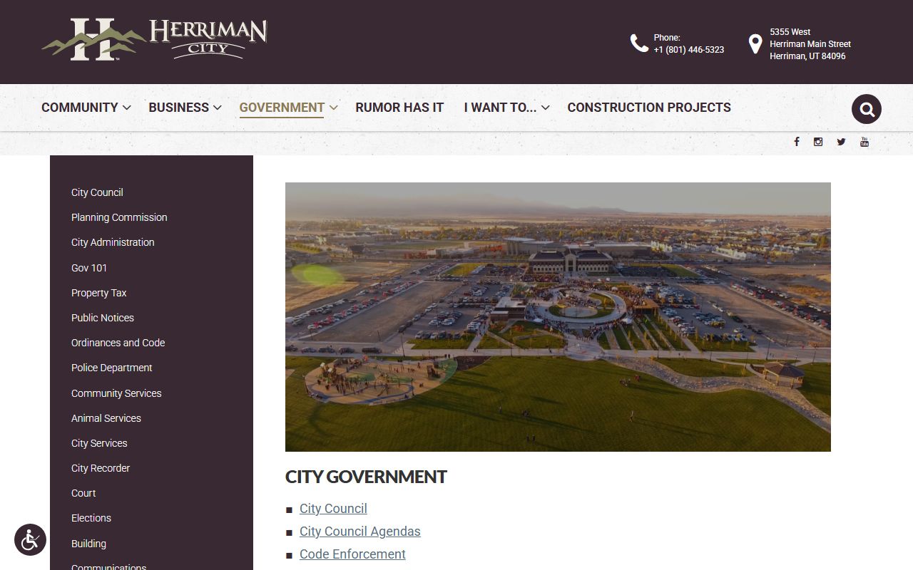 Herriman Police Department page for Herriman booking reports and arrest records