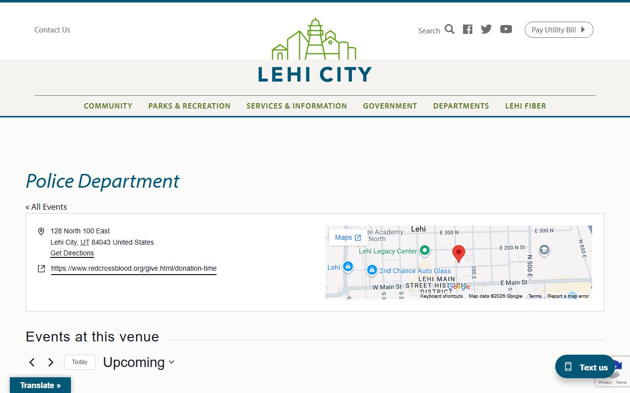Lehi Police Department website for booking report information