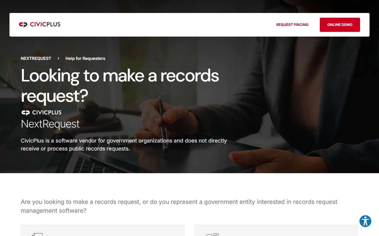 St. George NextRequest portal for filing GRAMA requests related to St. George booking reports