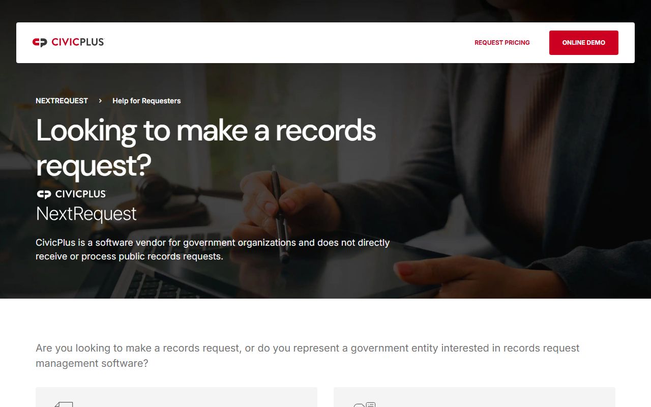 West Valley City NextRequest portal for GRAMA booking report requests
