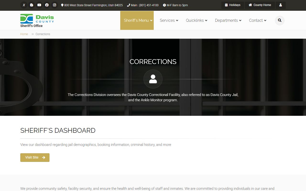 Davis County booking reports from the corrections bureau website