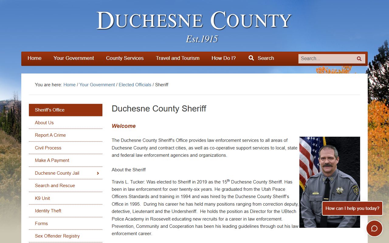 Duchesne County booking reports from the Sheriff's Office website