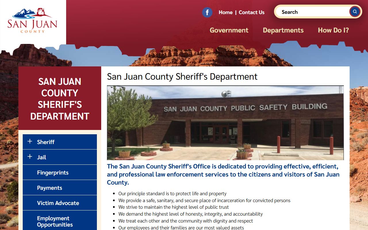 San Juan County booking reports through the Sheriff's Office website